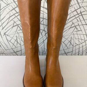 Indigo Rd. Women’s tan faux leather knee-high block heel boots Size 10